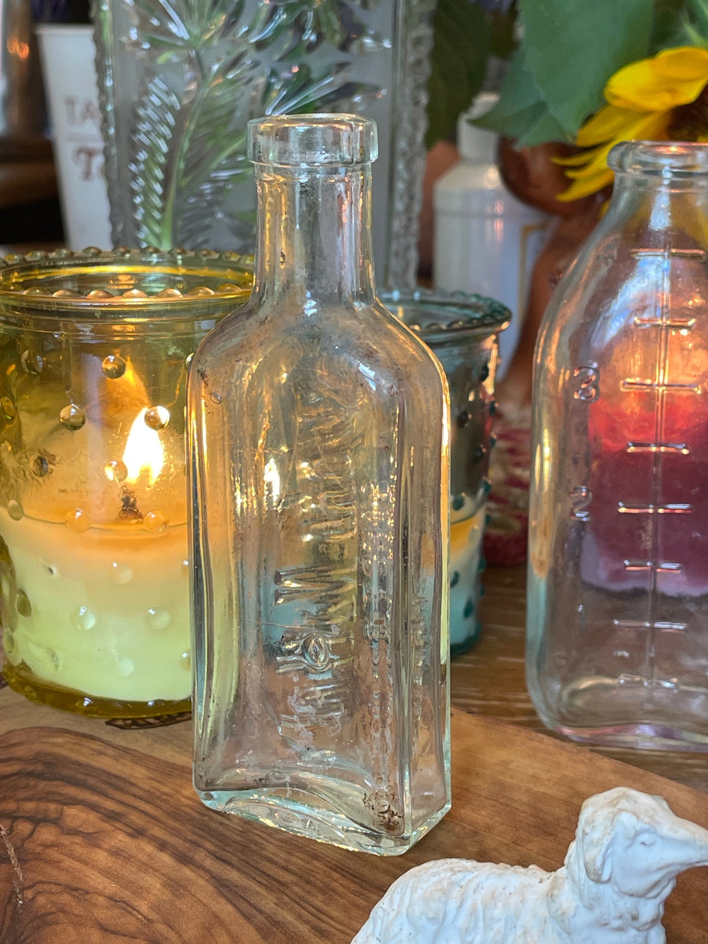 Antique Cabot's Sylpho-Nathol Embossed Glass Bottle – Stillroom Bottles Collection – Bottle No. 7