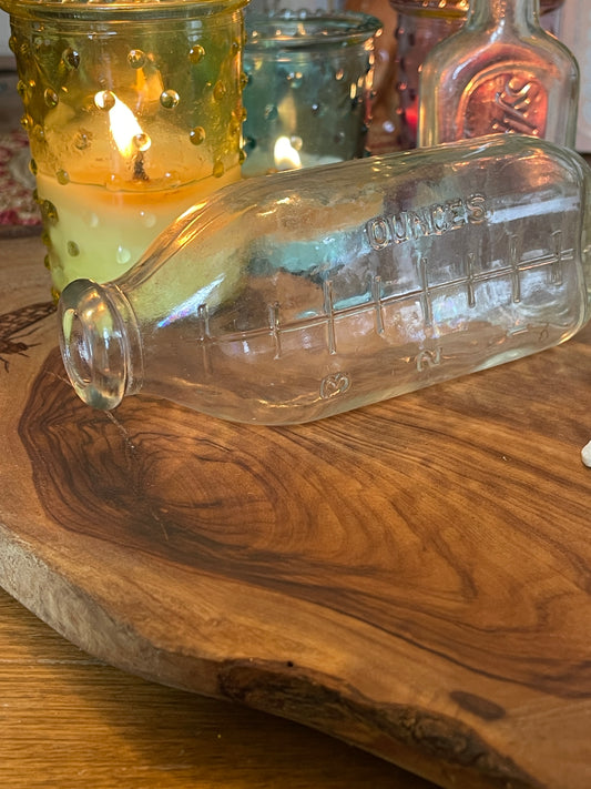 Antique Graduated Nursing Bottle – 4 Ounce Apothecary Glass – Stillroom Bottles Collection – Bottle No. 06