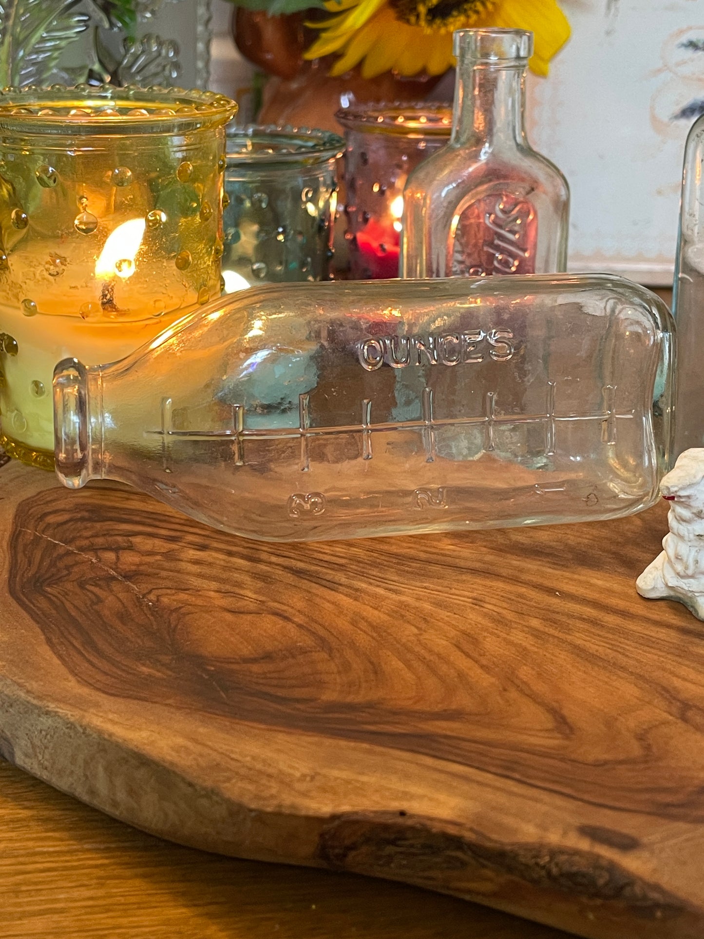 Antique Graduated Nursing Bottle – 4 Ounce Apothecary Glass – Stillroom Bottles Collection – Bottle No. 06