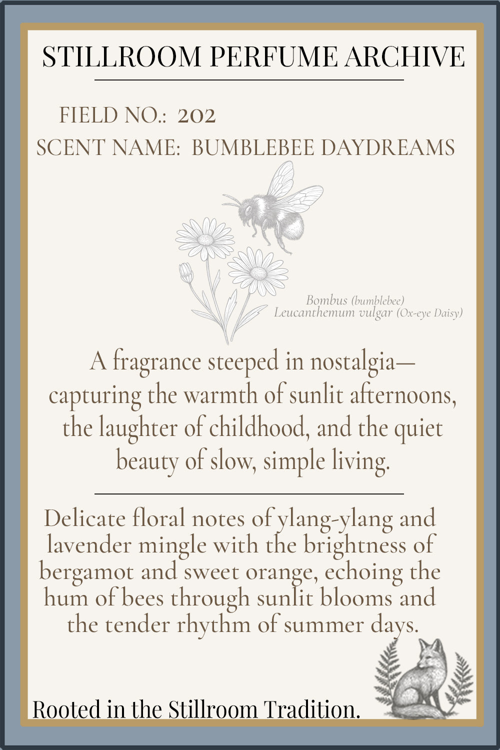 Field No. 202 — Bumblebee Daydreams | Floral Perfume Oil | Stillroom Perfume Archive