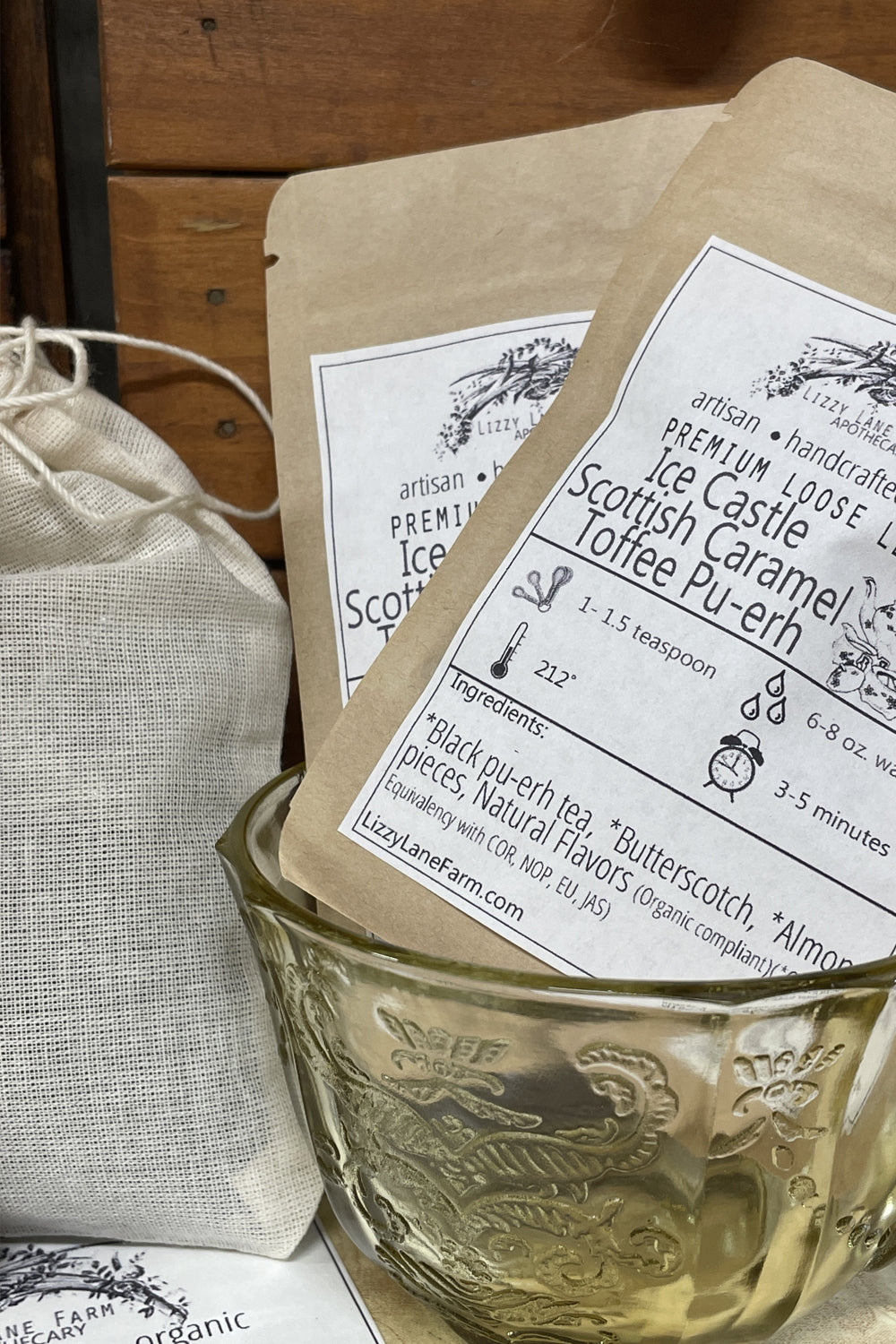 Ice Castle Carmel Toffee Tea | Scottish Carmel Toffee Pu-erh Tea | Sweet Dessert Tea Blend