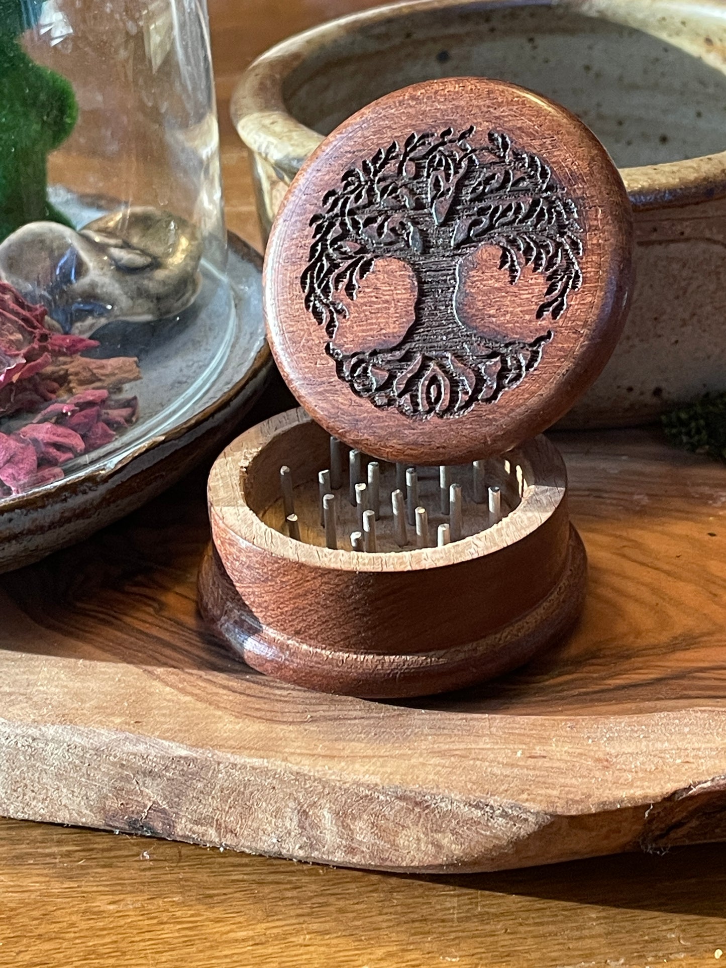 Tree of Life Wooden GRINDER | Herb Grinder | Earth Goddess | Herb Grinding | Spellcraft Tools