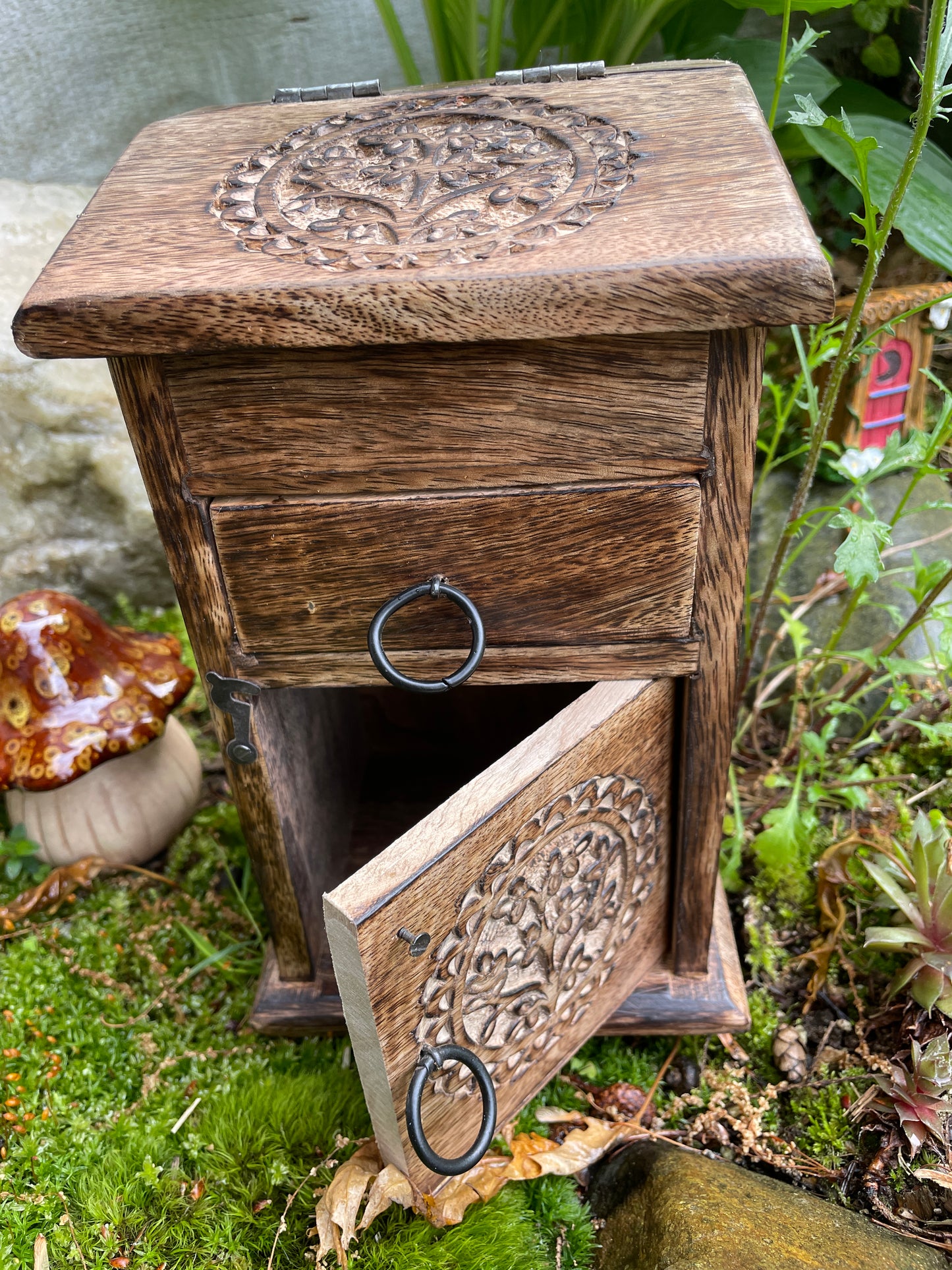 Tree Of Life Herb Chest | Wooden Herb Chest | Wooden Box-Apothecary Box | Crystal Storage | Altar Box