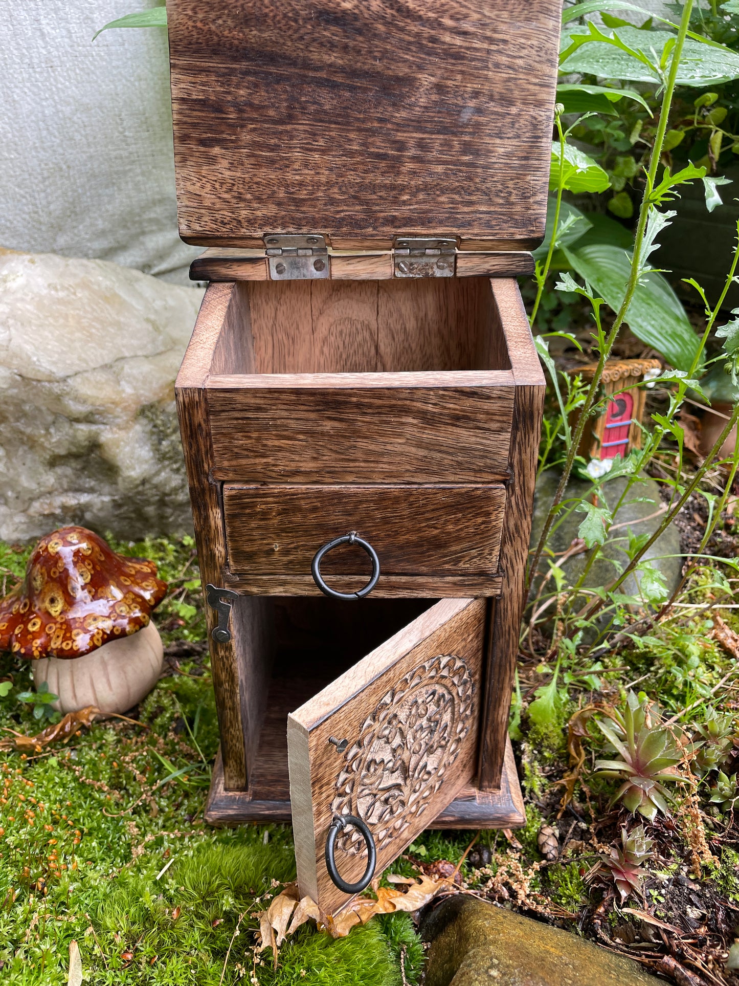 Tree Of Life Herb Chest | Wooden Herb Chest | Wooden Box-Apothecary Box | Crystal Storage | Altar Box