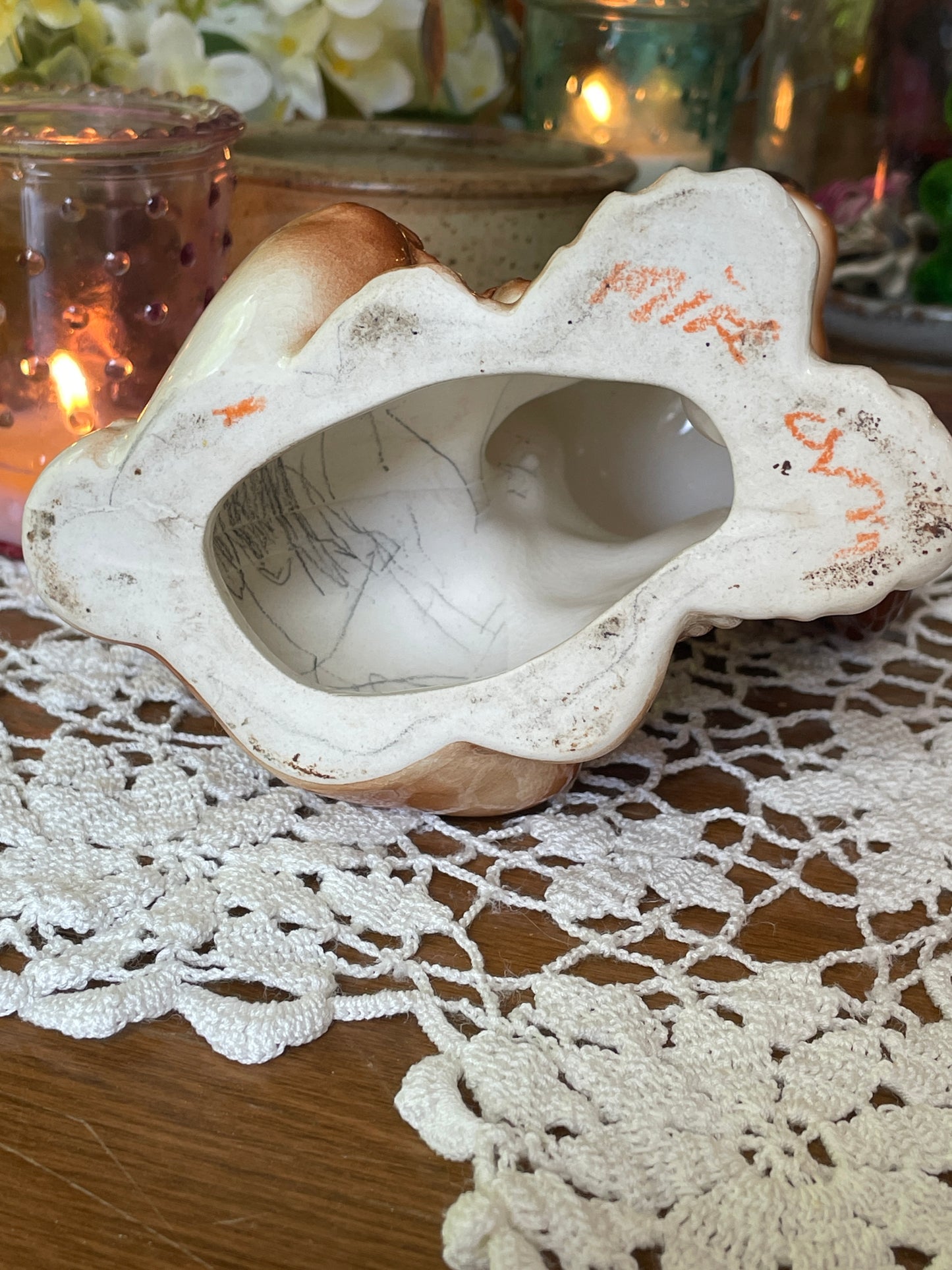 Vintage Spaniel Dog Figurine| Large Porcelain Dog Figurine