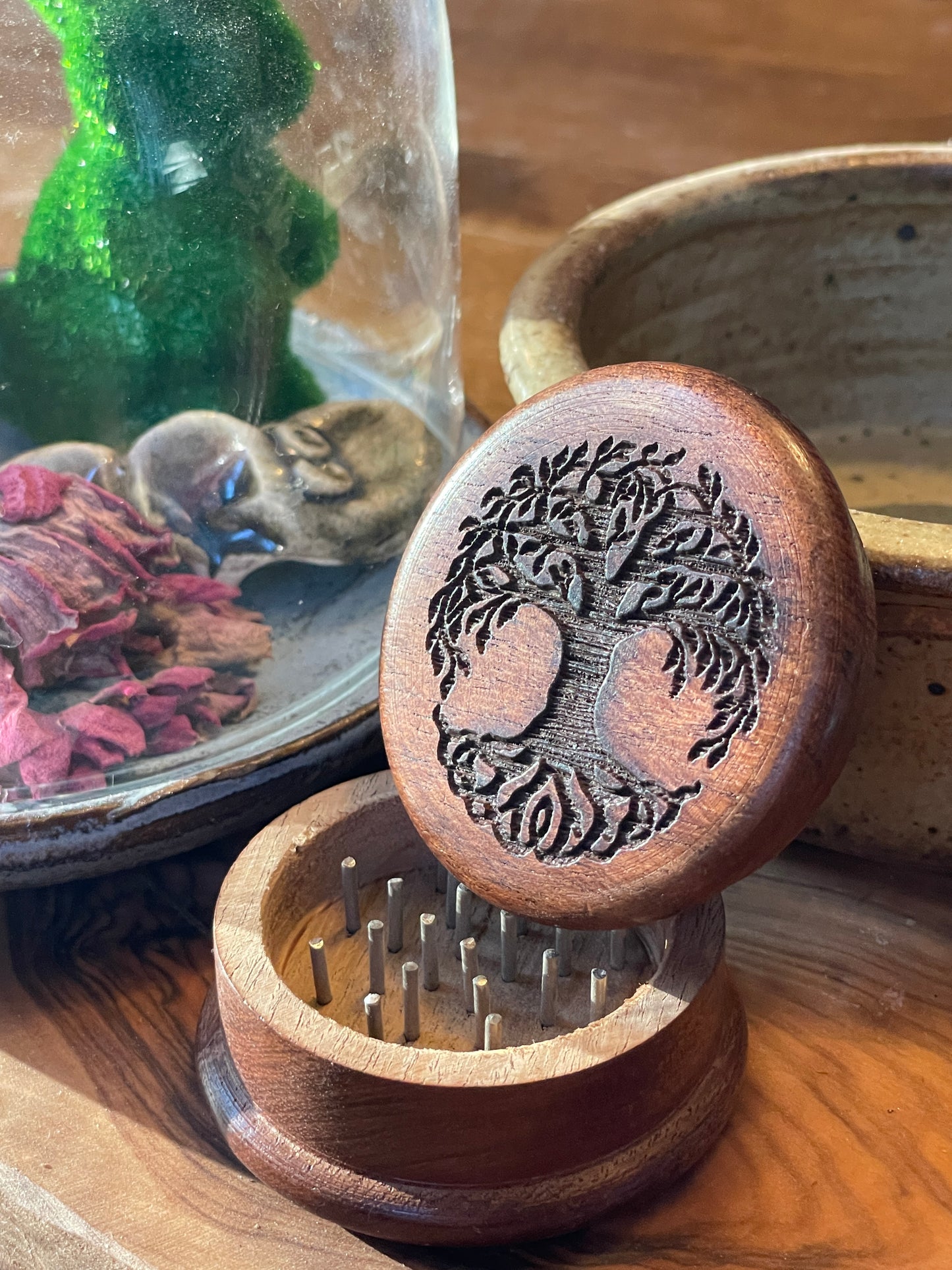 Tree of Life Wooden GRINDER | Herb Grinder | Earth Goddess | Herb Grinding | Spellcraft Tools