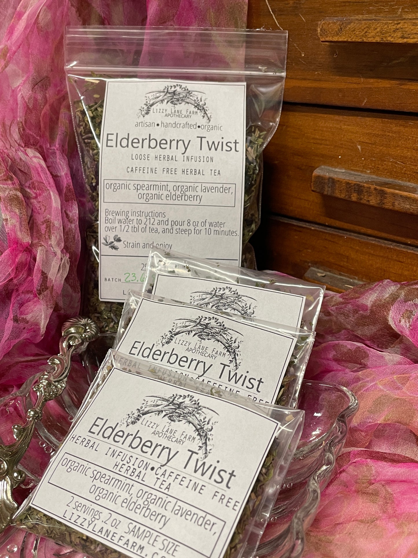 Elderberry Twist Blend | Elderberry & Spearmint herbal infusion | Organic Artisan Handcrafted Herbal Tea | Premium Quality Loose Leaf Tea