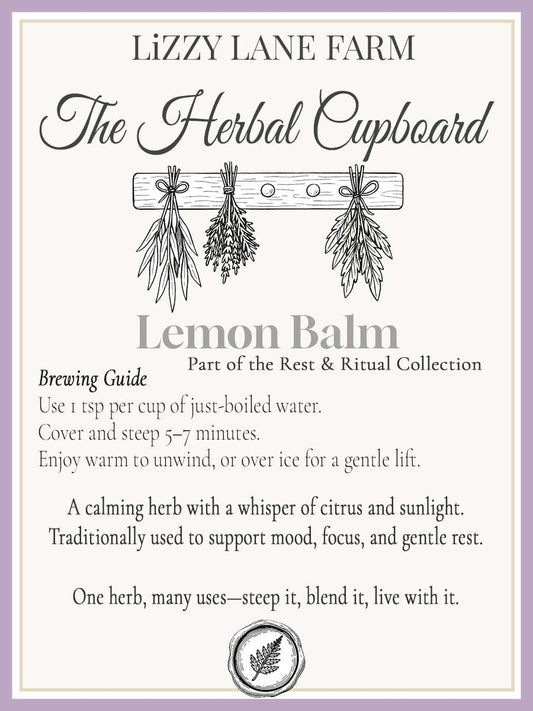 Lemon Balm Tea – Organic Loose Leaf