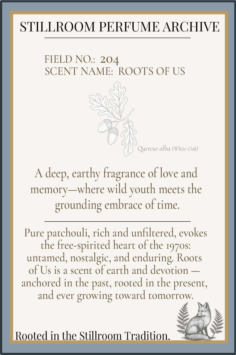 Field No. 204 — Roots of Us | Patchouli Perfume Oil | Stillroom Perfume Archive