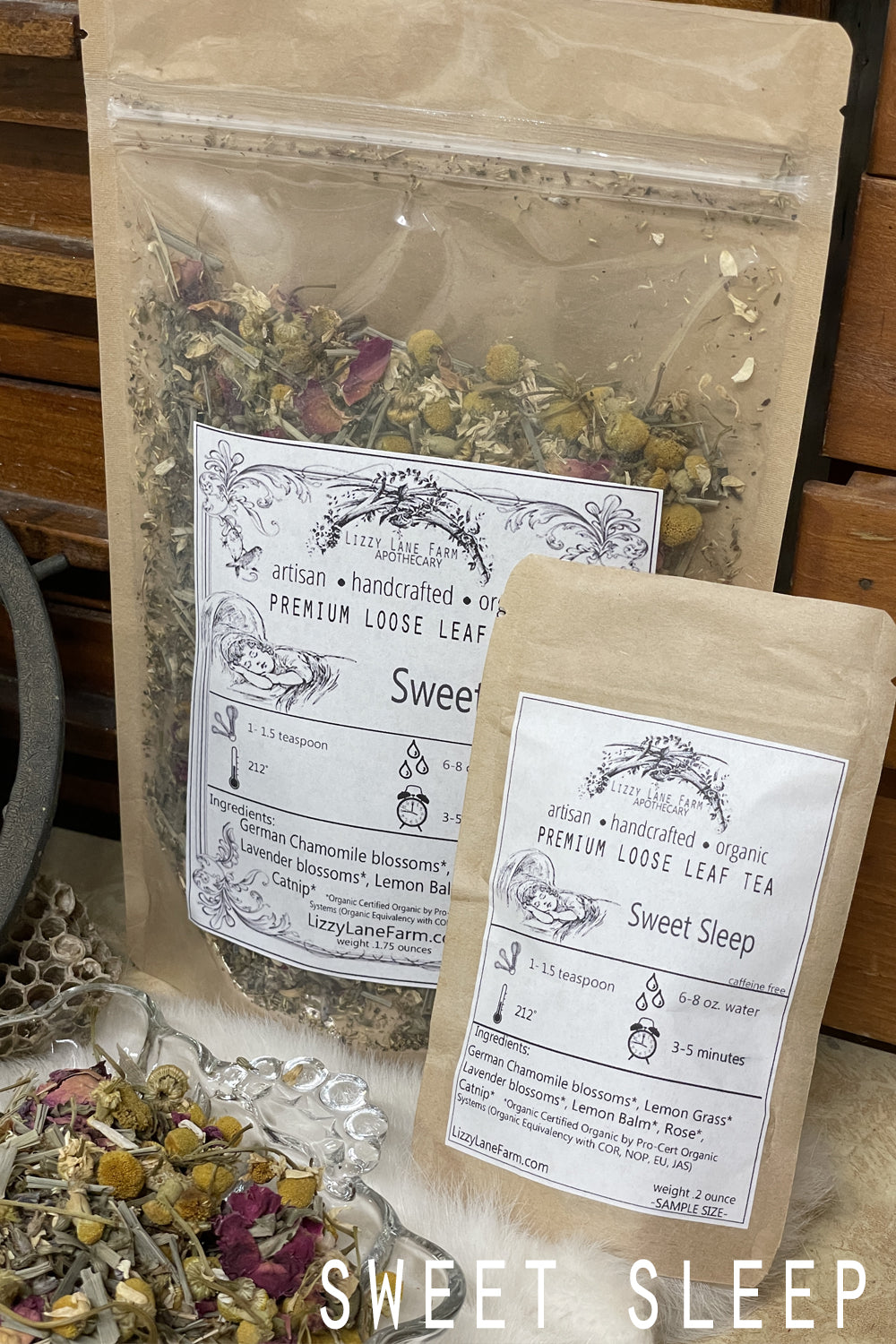 Sweet Sleep Herbal Infusion | | Organic Artisan Handcrafted Herbal Tea | Premium Loose Leaf Tea | Sleepytime Tea | Dreaming & Nighttime