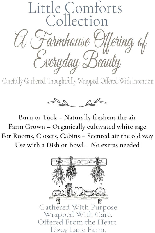 White Sage Herb Bundle – Naturally Grown Air Freshening Bundle | Country Herb Bundles | Little Comforts – Burn