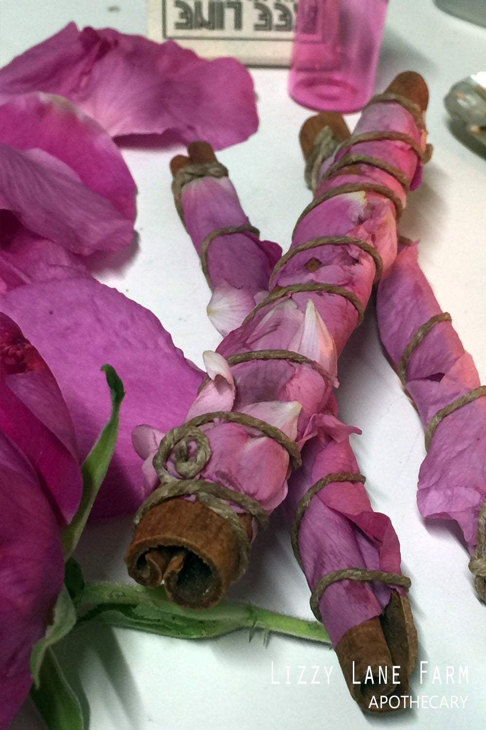 Cinnamon and Rose Smudge Sticks | For protection, love, luck and healing