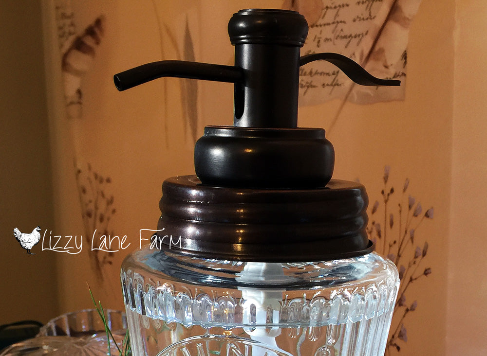 Replacement Mason Jar Soap Dispenser Lids- Lid and Pump - Lizzy Lane Farm Apothecary