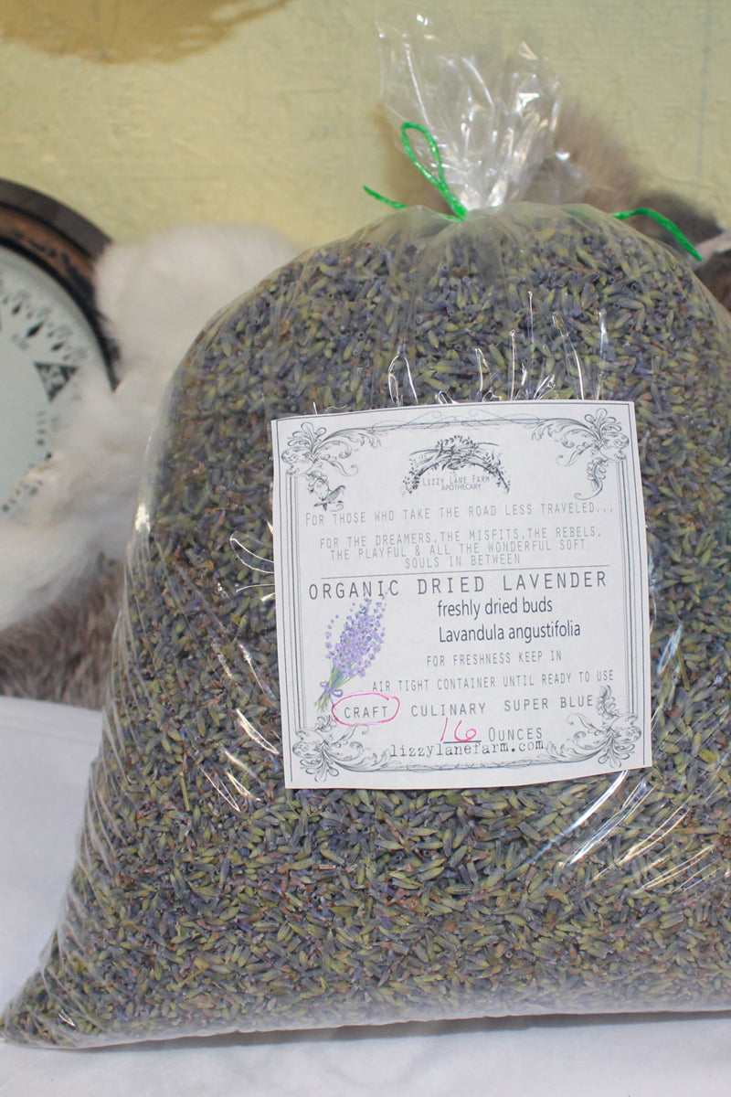 Lavender Buds- Ultra Blue Culinary Grade Lavender-bulk loose dried lavender - Lizzy Lane Farm Apothecary