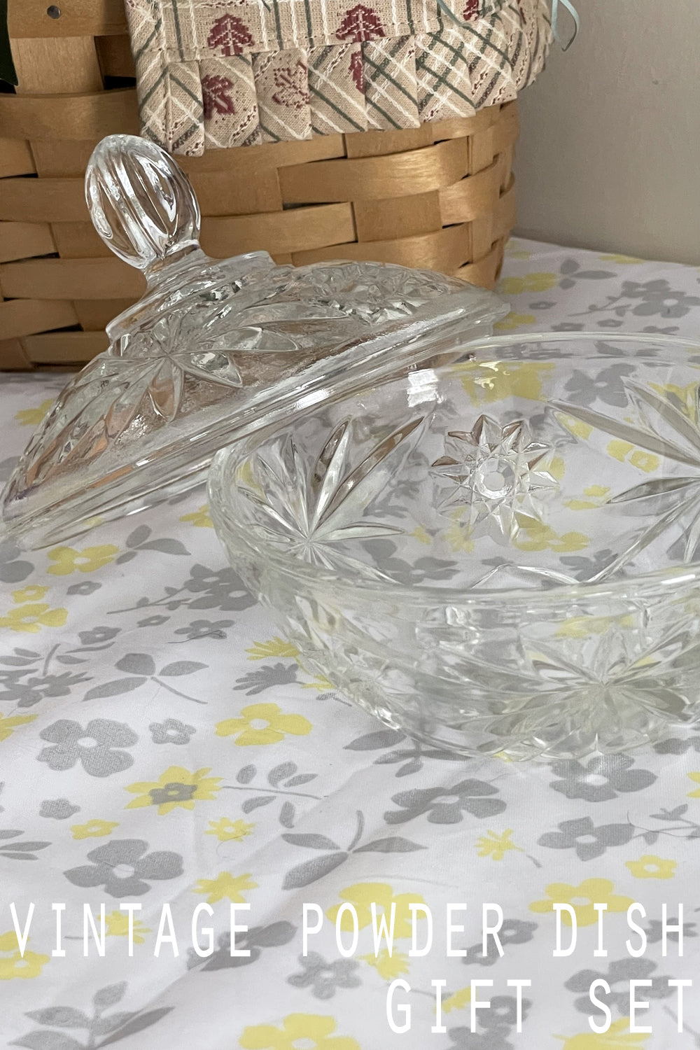 early american covered powder dish