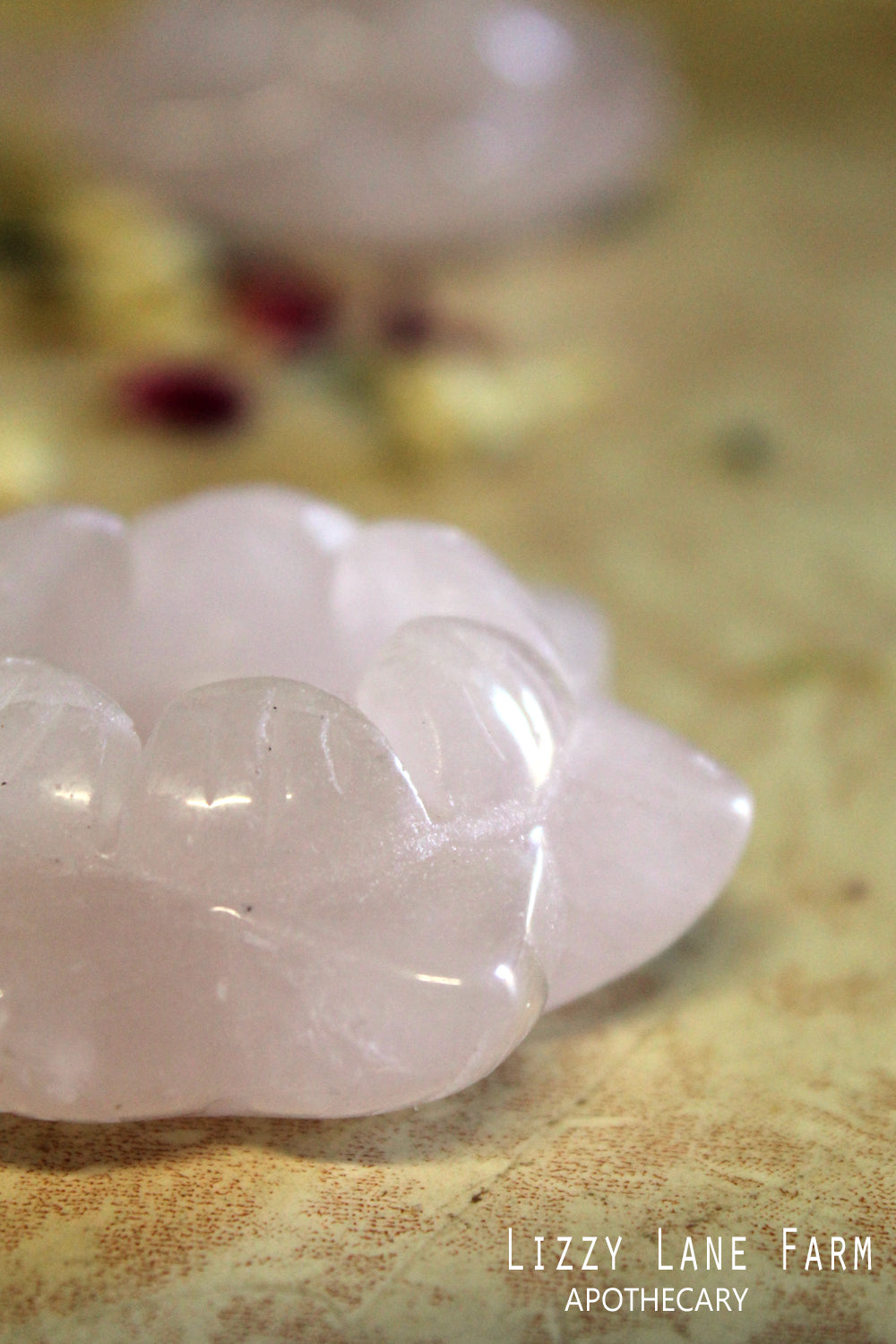 Rose Quartz Lotus Talisman Stone