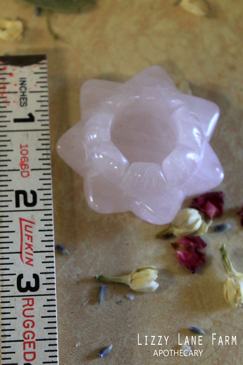 Rose Quartz Lotus Talisman Stone