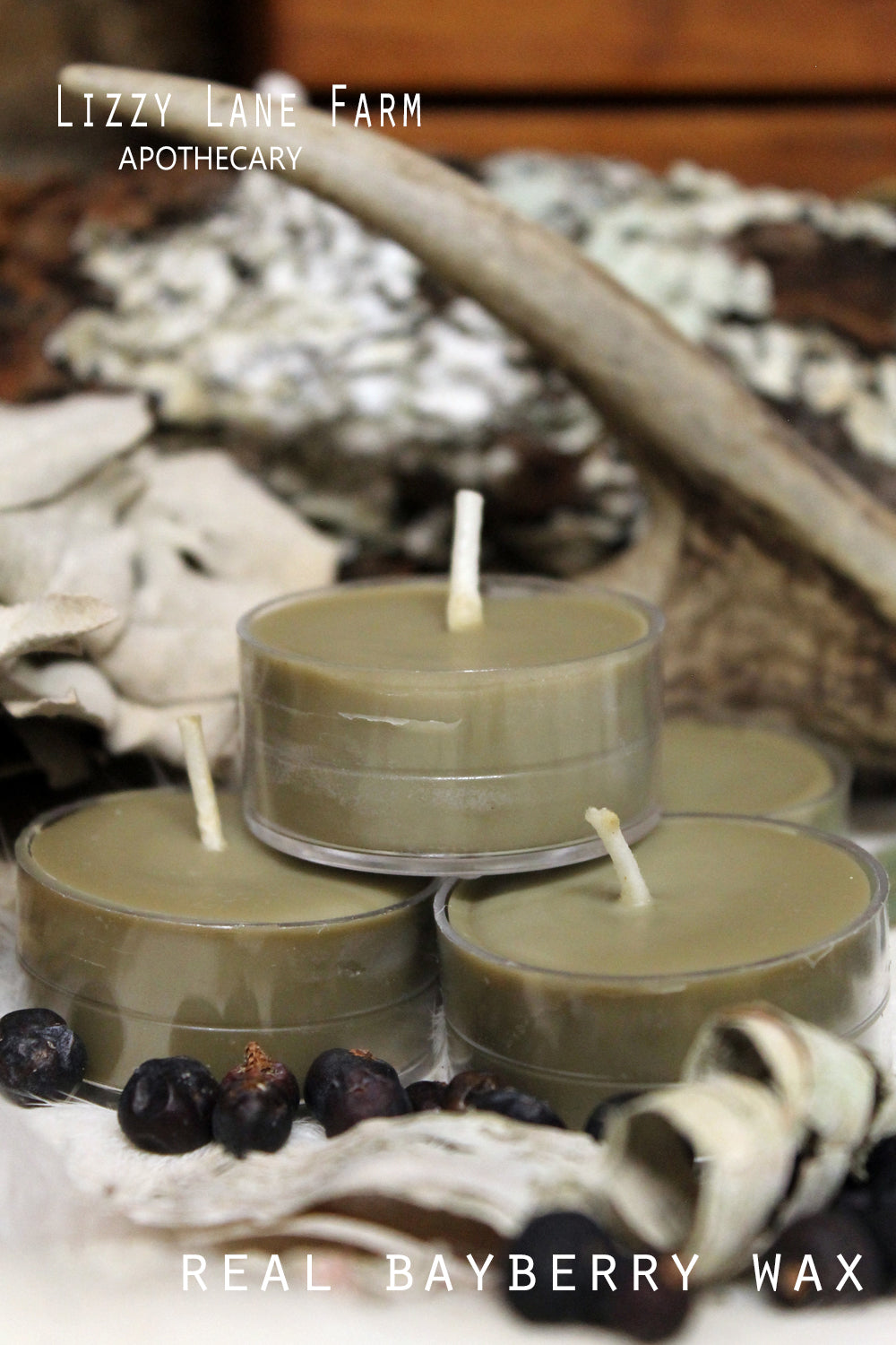 bayberry wax tea light candle-Lizzy Lane Farm
