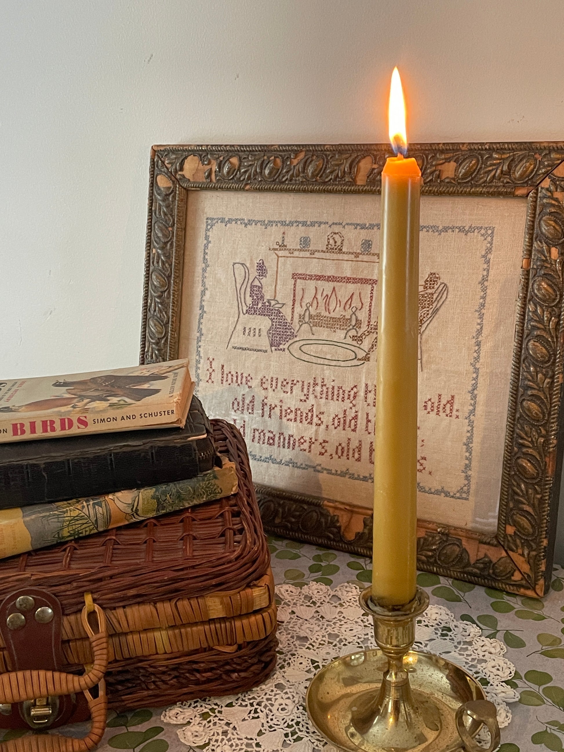 Vintage- Inspired Beeswax Taper Candles | made from a vintage candle mold