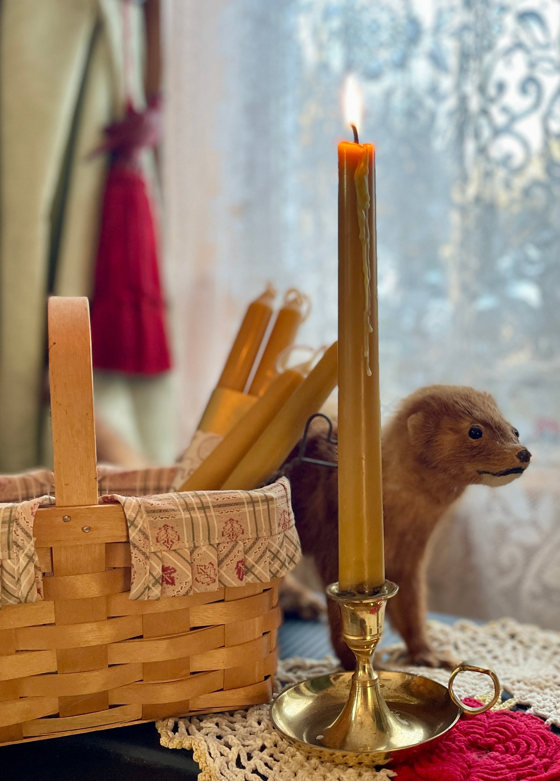 Vintage- Inspired Beeswax Taper Candles | made from a vintage candle mold