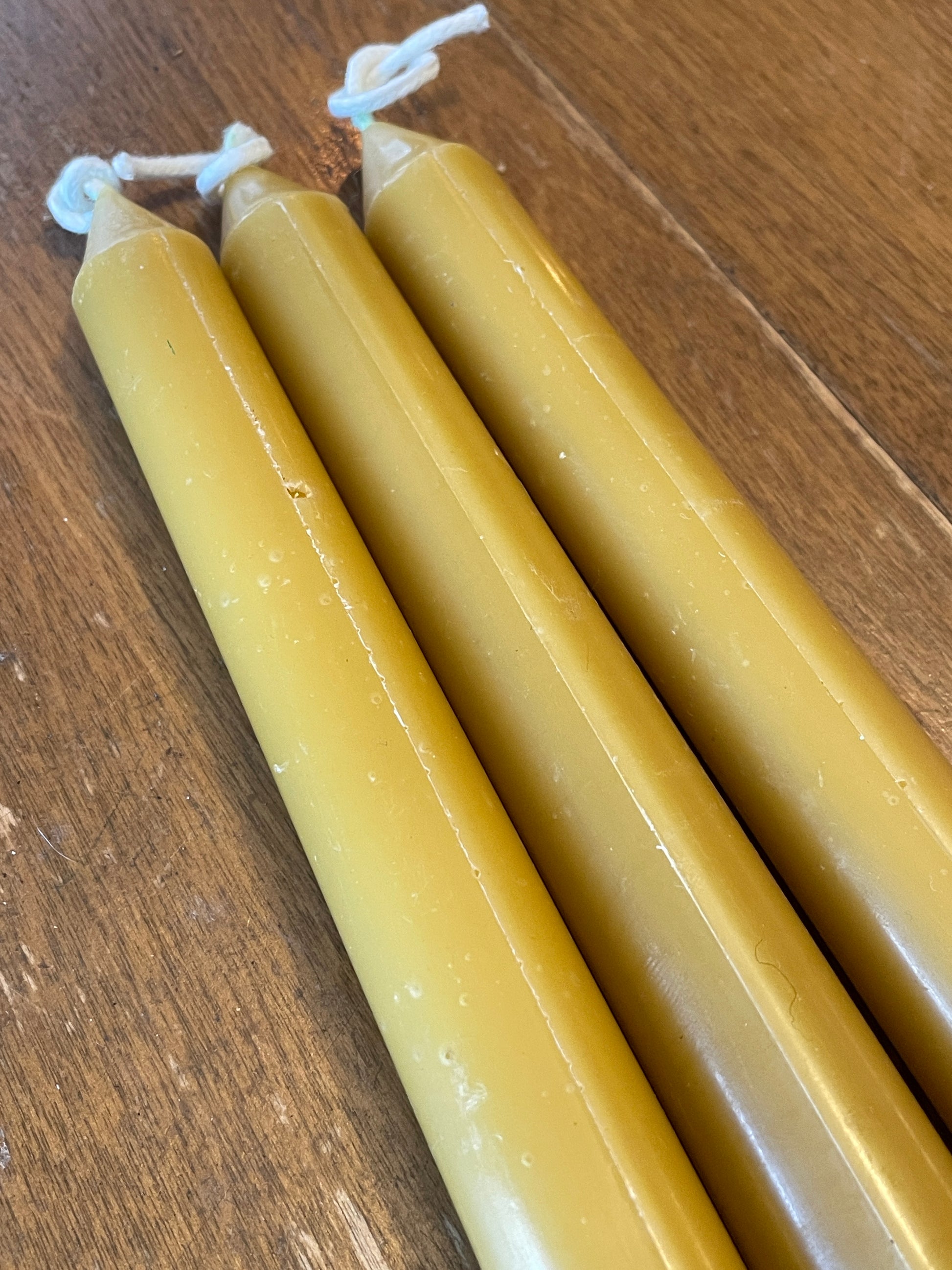 Pure Beeswax Taper Candle Set| made from a vintage candle mold