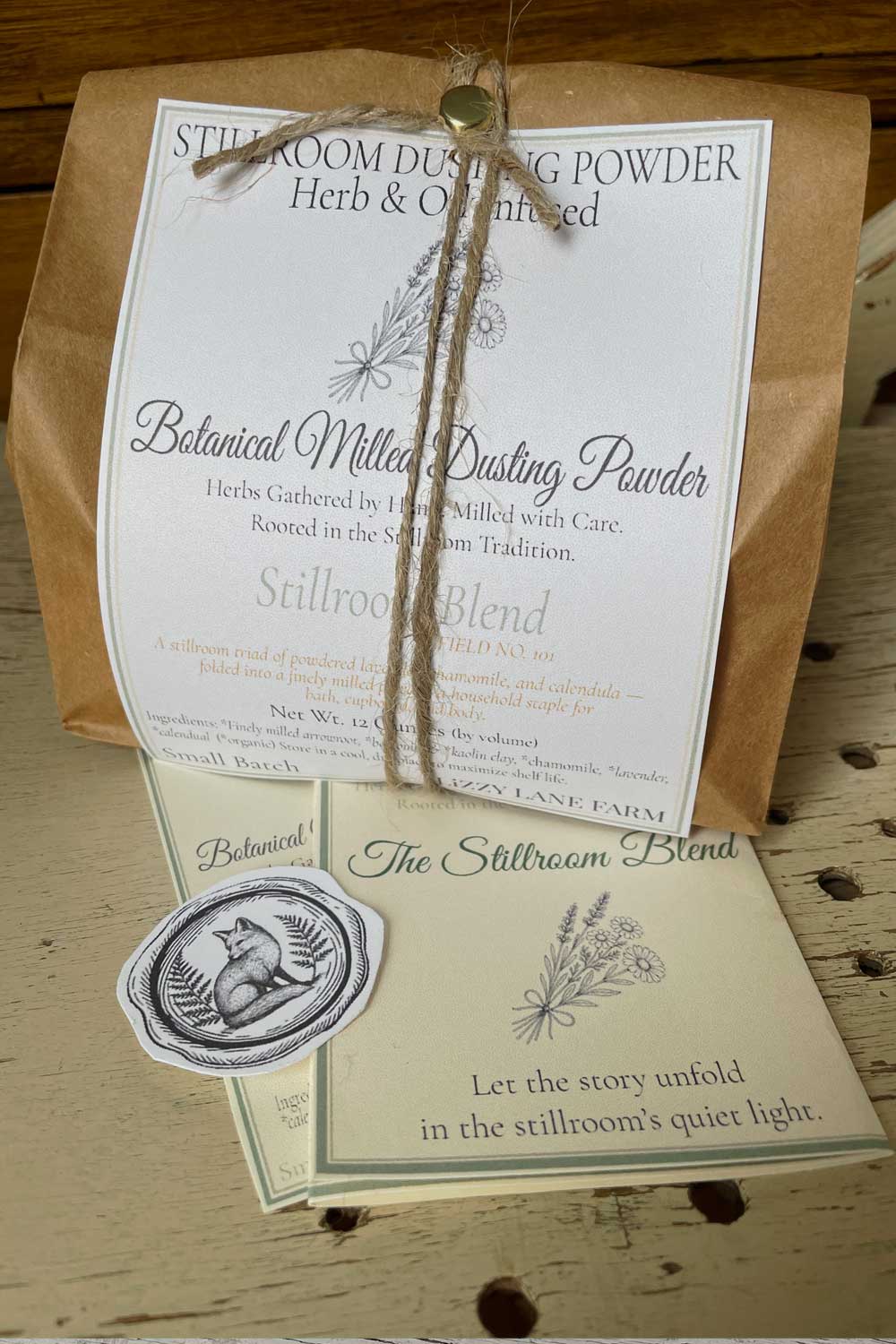 bulk stillroom blend dusting powder, with fragment archive cards