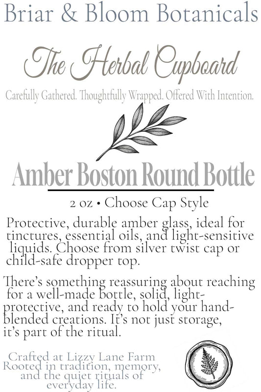 details of the 2 oz amber boston round bottles hover card