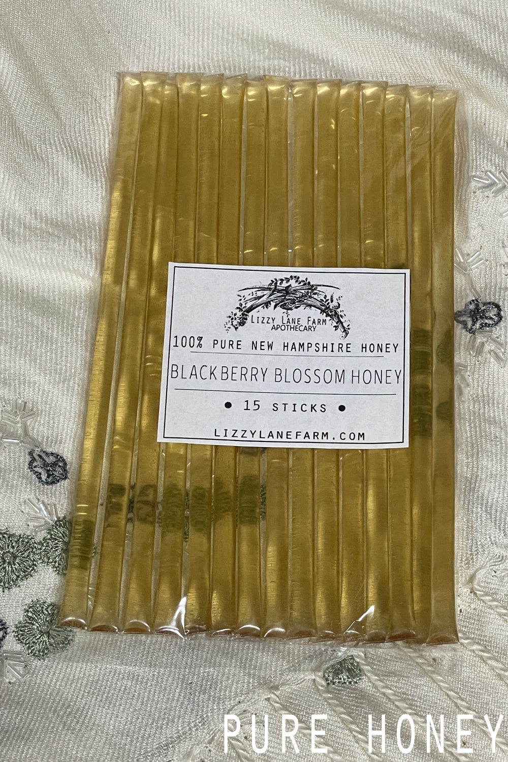 Honey Stix Pack | New Hampshire Honey Sticks | Premium Quality Honey | Allergy Care | 15 count