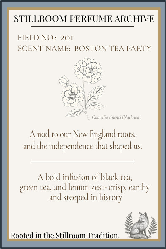 Field No. 201 — Boston Tea Party | Black & Green Tea Perfume Oil | Stillroom Perfume Archive