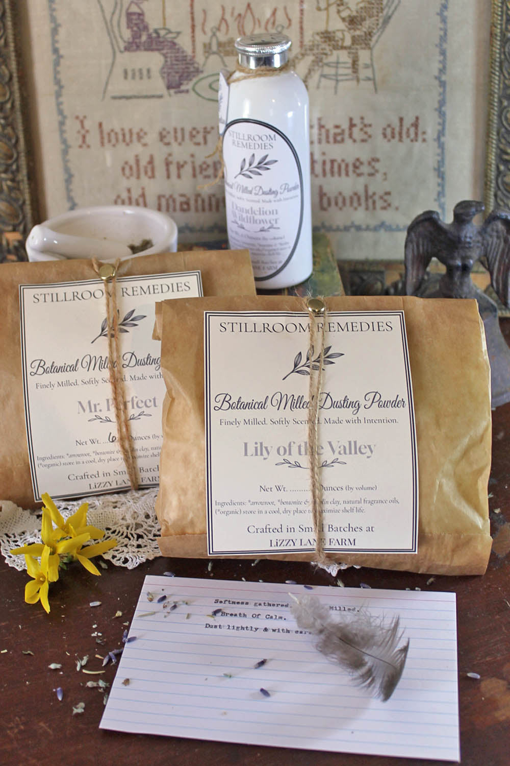 Lizzy's Lilacs Dusting Powder

Delicate, Floral &amp; Rooted in Spring – A long-time favorite

A tribute to the lilac tree that grows beside our hand-dug well, planted by Elizabeth “Lizzy” Lane herself, this talc-free dusting powder captures the fleeting beauty of New Hampshire’s most beloved spring bloom. Light, floral, and slightly earthy, it’s like a breath of spring air carried on a misty morning breeze.

