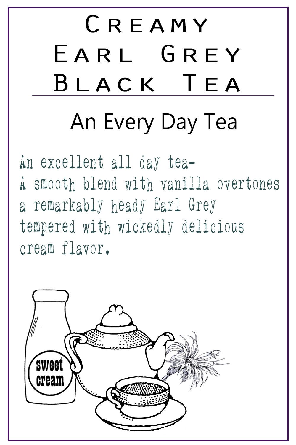 Organic Creamy Earl Grey Black Tea | English Tea Party | Premium Loose Leaf Tea