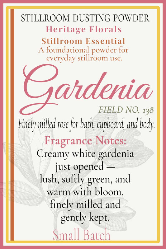 Field No. 138 — Gardenia | Stillroom Dusting Powder | Talc Free Body Powder