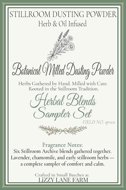 Herbal Dusting Powder Sampler Set | 6 Talc-Free Body Powders | Stillroom Archive Coin Envelopes