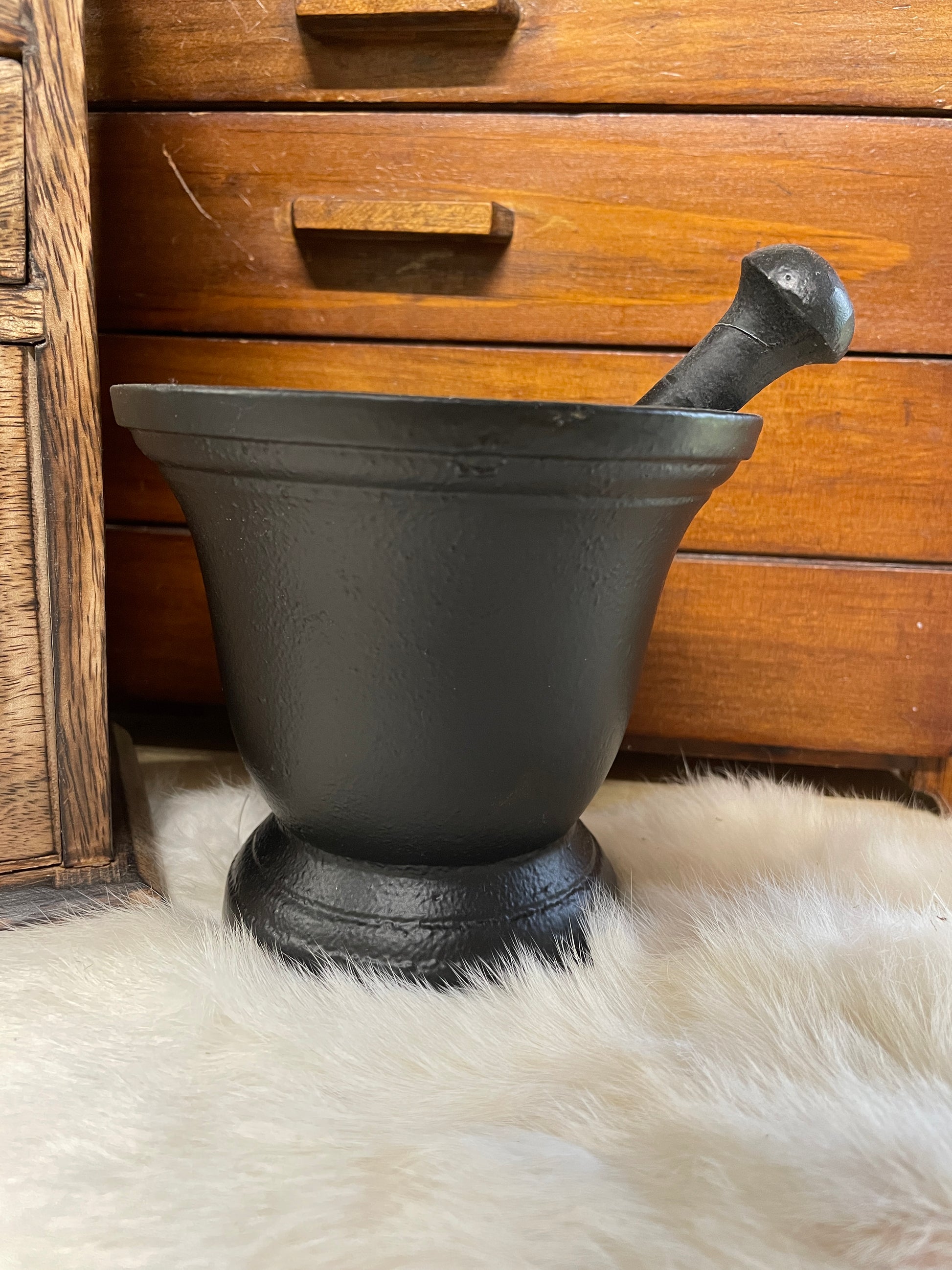 Products Cast Iron 4.5" Mortar and Pestle | Grinding Herbs Spices Resins and Wood | Smudging Small Cauldron | Altar Decoration