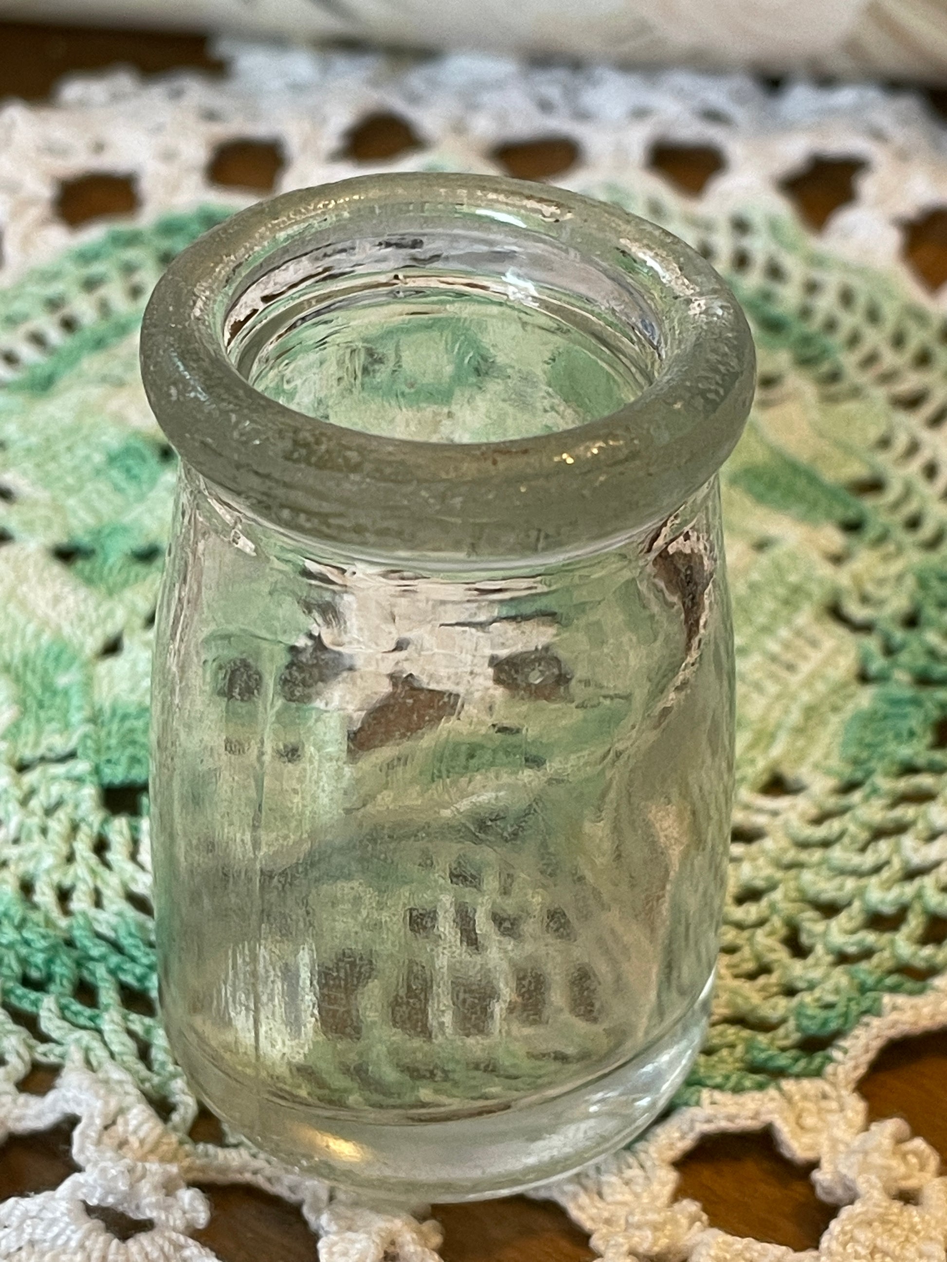 Small Round Vintage Apothecary Bottle 