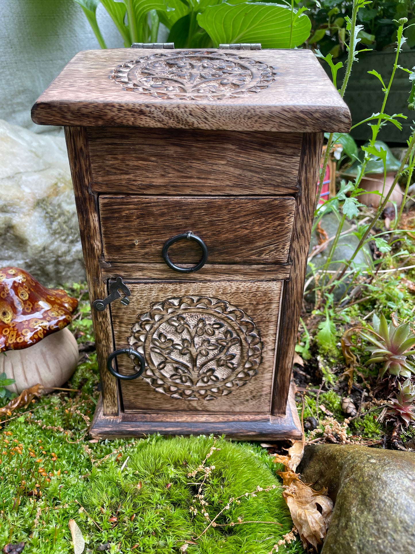 Tree Of Life Herb Chest | Wooden Herb Chest | Wooden Box-Apothecary Box | Crystal Storage | Altar Box