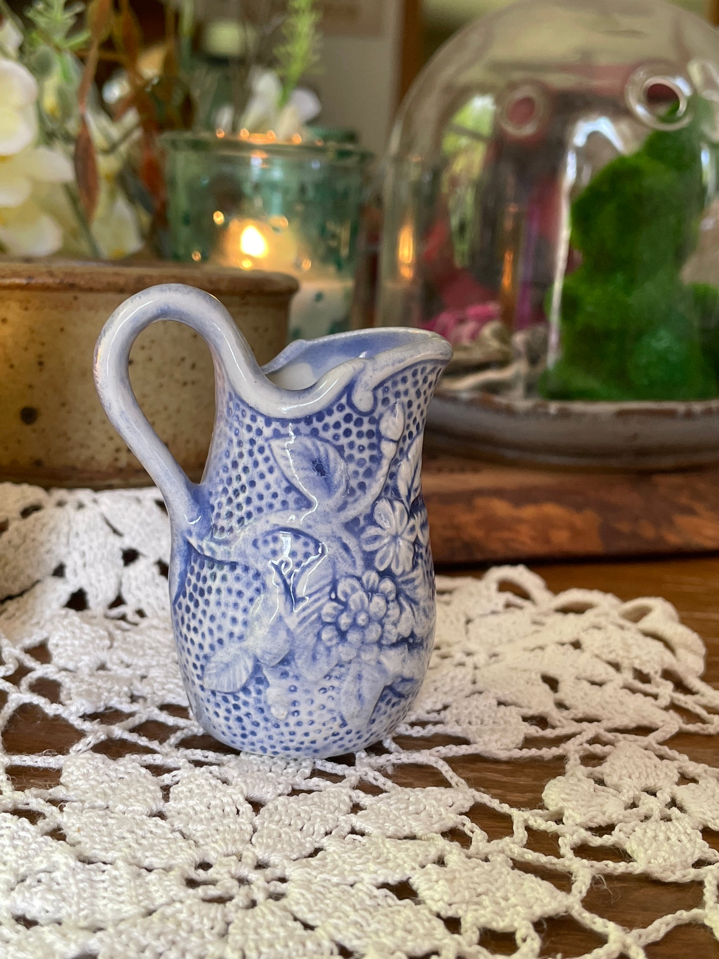 Vintage Porcelain Mini Child's Water Pitcher | Child's Play Kitchen