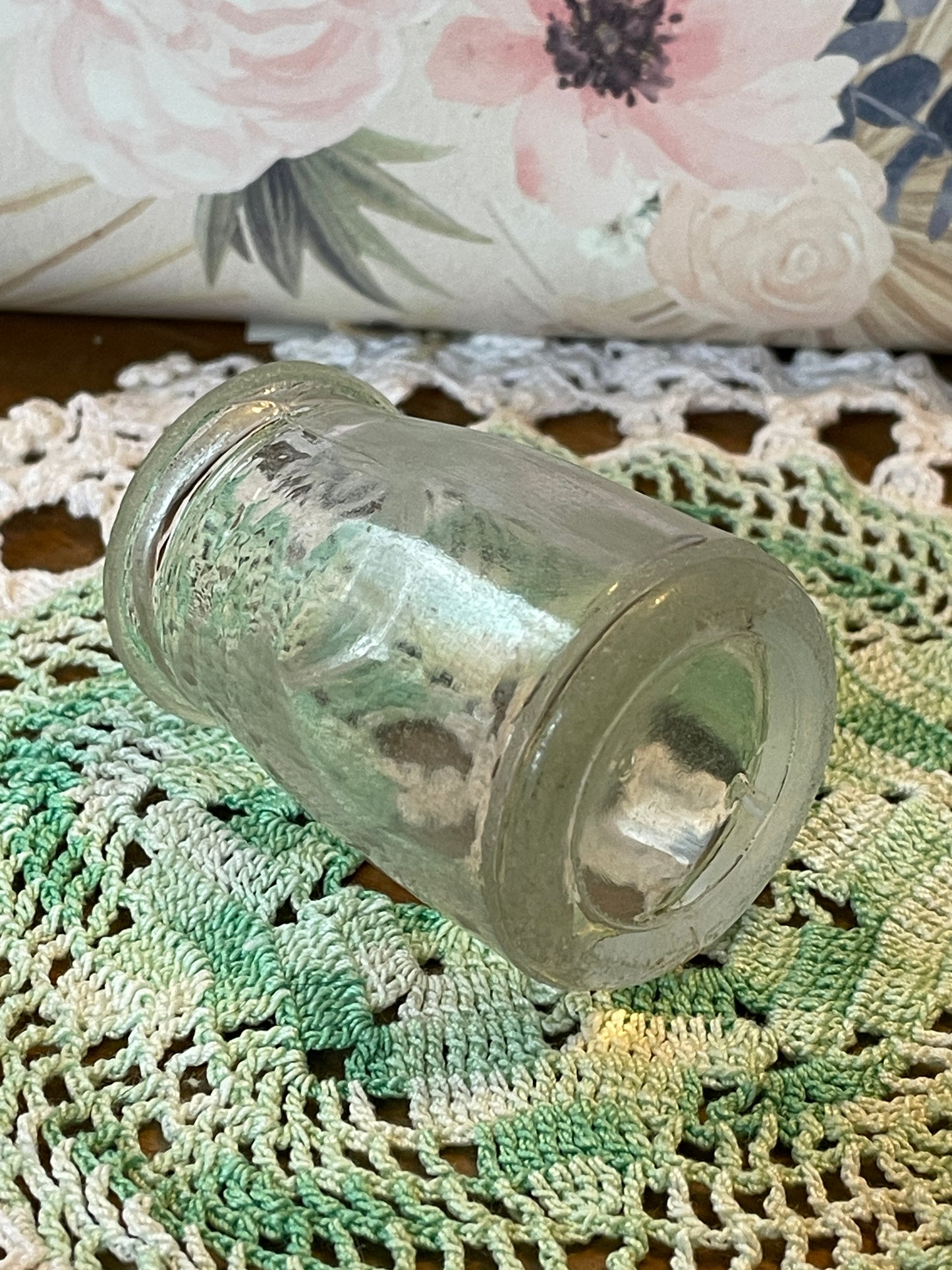 Small Round Vintage Apothecary Bottle 