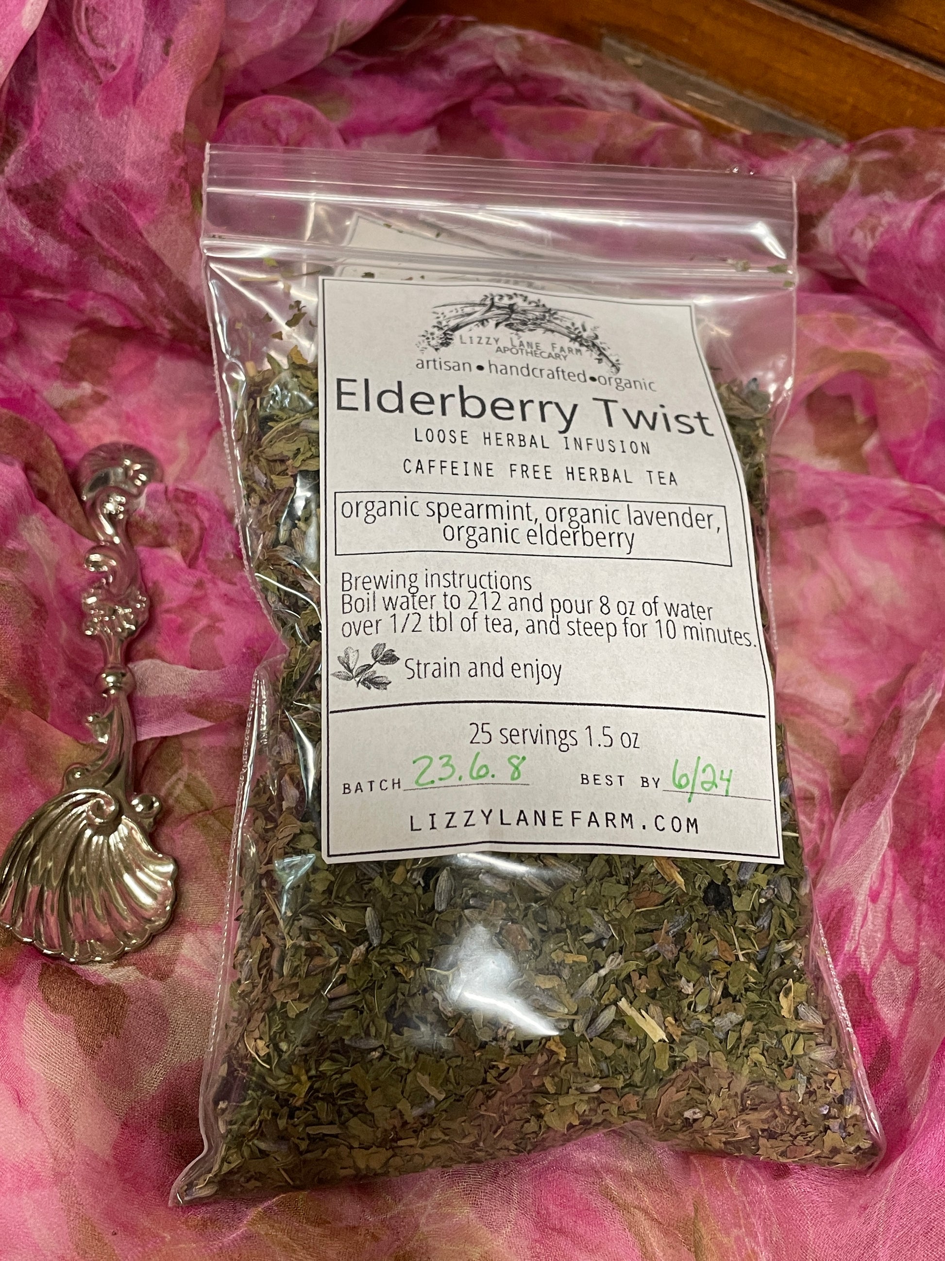 Elderberry Twist Blend | Elderberry & Spearmint herbal infusion | Organic Artisan Handcrafted Herbal Tea | Premium Quality Loose Leaf Tea