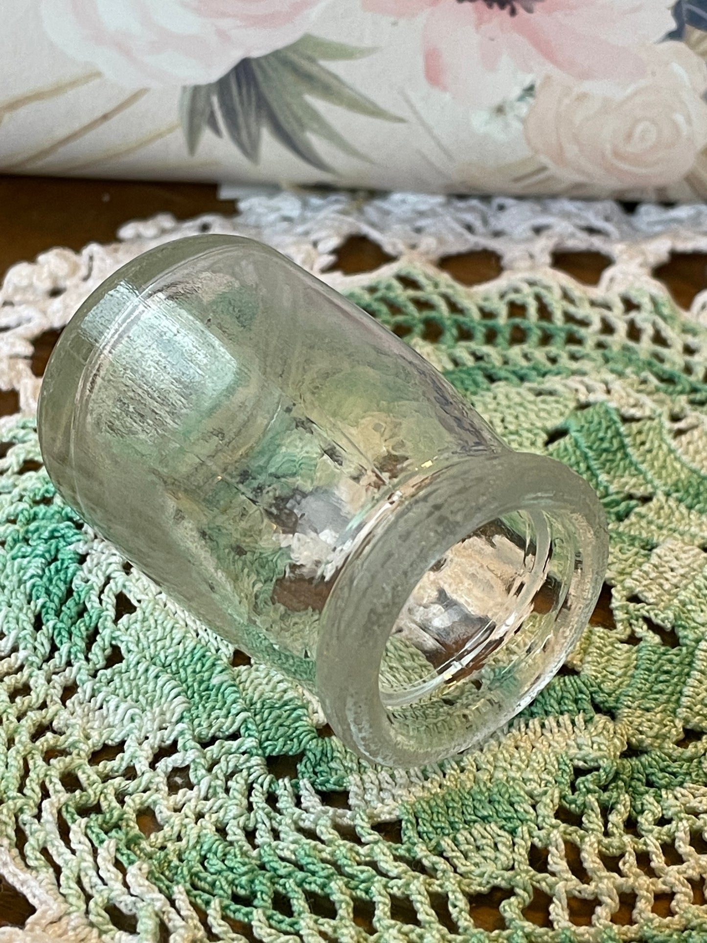 Small Round Vintage Apothecary Bottle 