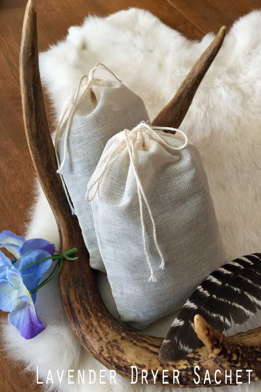 Lavender Laundry Dryer Sachet – Organic Lavender in Muslin Bag | Reusable Aromatherapy Sachet for Dryer, Closets & Drawers