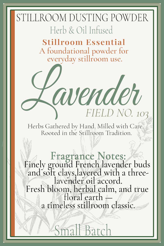 herbal infused lavender dusting powder information hover card