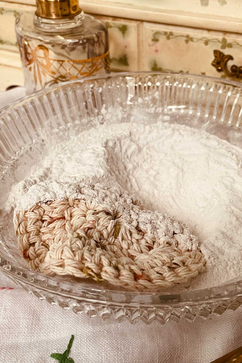 vintage powder dish and every day essential powder