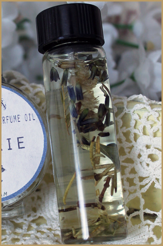 Bottle of Reverie floral infused perfume oil