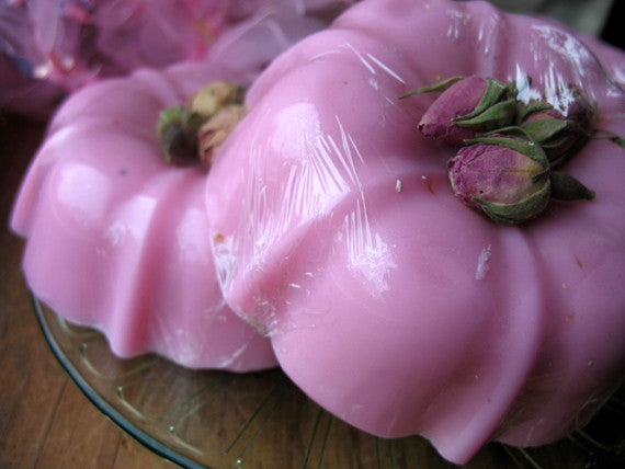 Soap Cake-Rose Scented Mini Tea Cake - Lizzy Lane Farm Apothecary