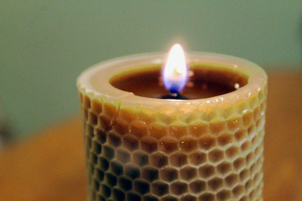 Genuine Bayberry Candle- Honeycomb Pillar Candle - Lizzy Lane Farm Apothecary