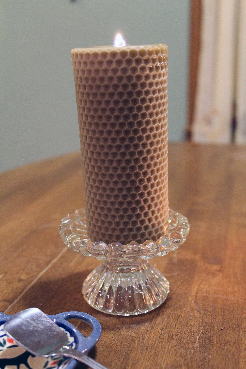 Genuine Bayberry Candle- Honeycomb Pillar Candle - Lizzy Lane Farm Apothecary