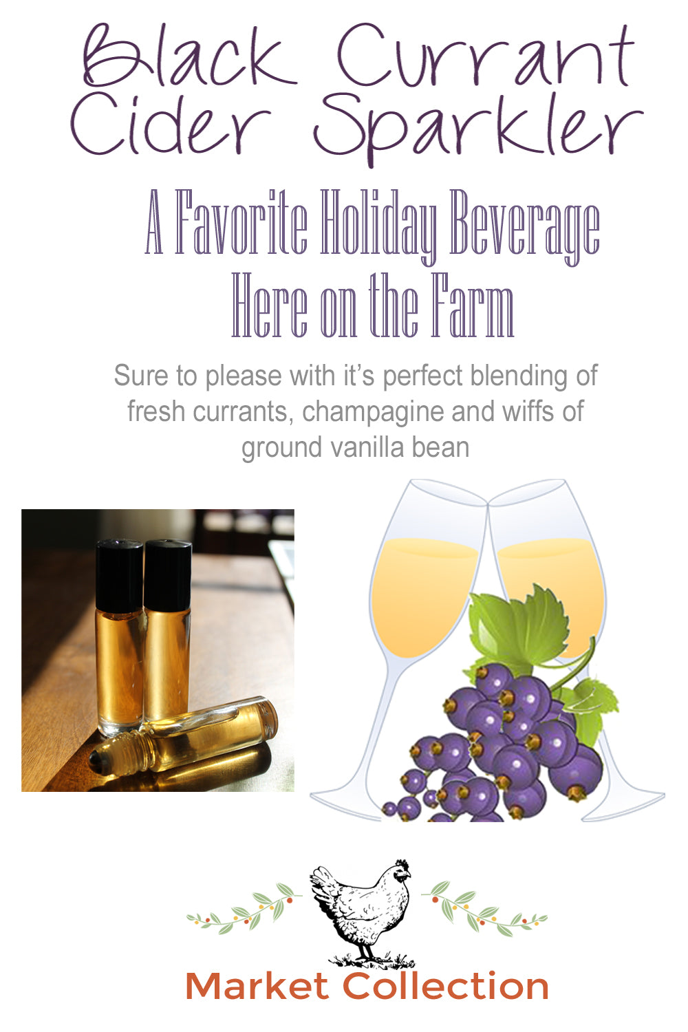 Personal Perfume Oil- BLACK CURRANT CIDER SPARKLER - fresh currants, champagne, vanilla - Lizzy Lane Farm Apothecary