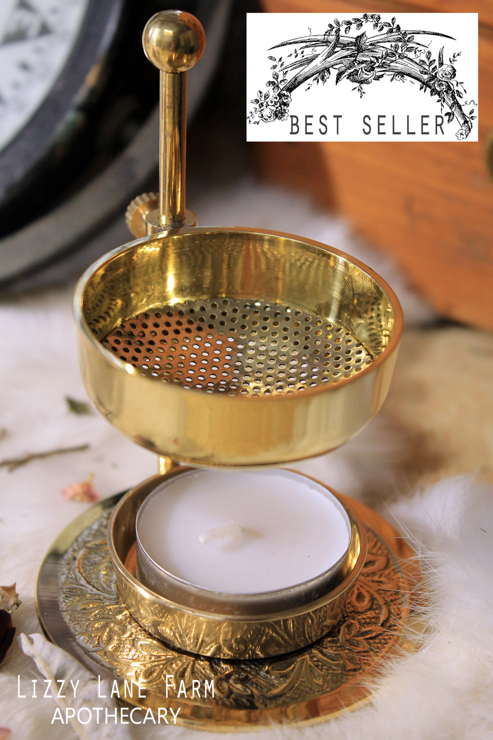 Brass Resin Incense Burner, Fully Adjustable