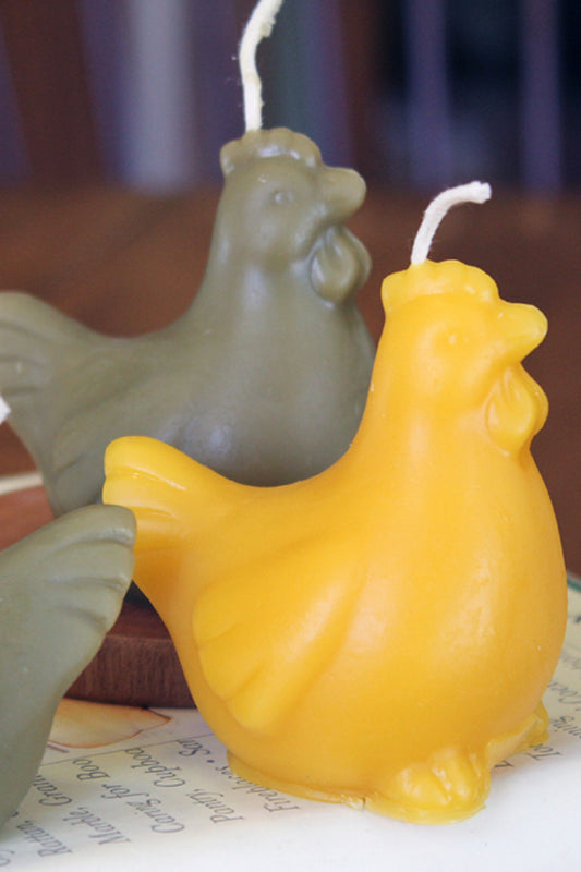 Mother Hen Chicken Candle-Organic Beeswax or Bayberry Wax - Lizzy Lane Farm Apothecary